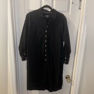 NWTretail$120.Size M MAEVE.Black cotton long sleeve shirt dress with relaxed fit
